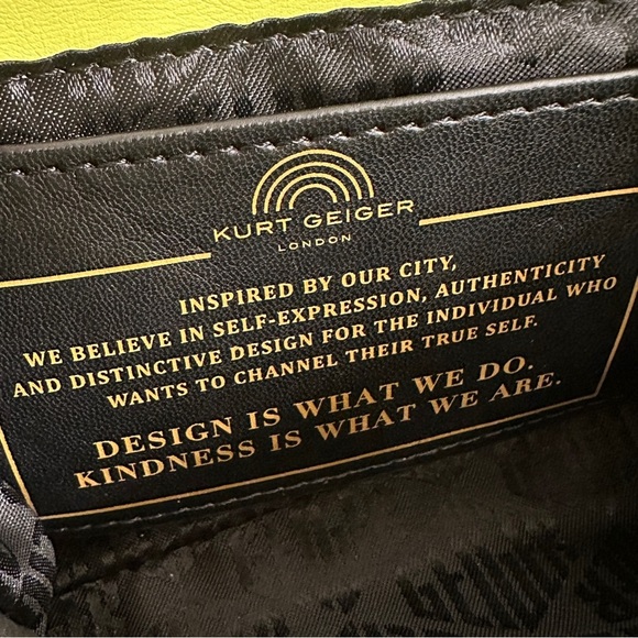 KURT GEIGER LONDON Kensington Drench Mini Leather Shoulder Bag Bright Lemon Neon - Picture 10 of 16